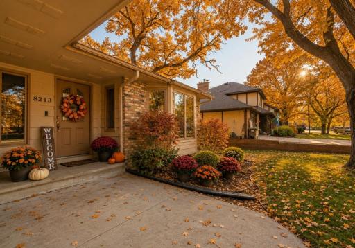 Staged ai. Front of the house.