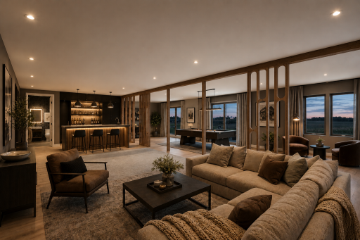 Digitally enhanced image for a finished basement