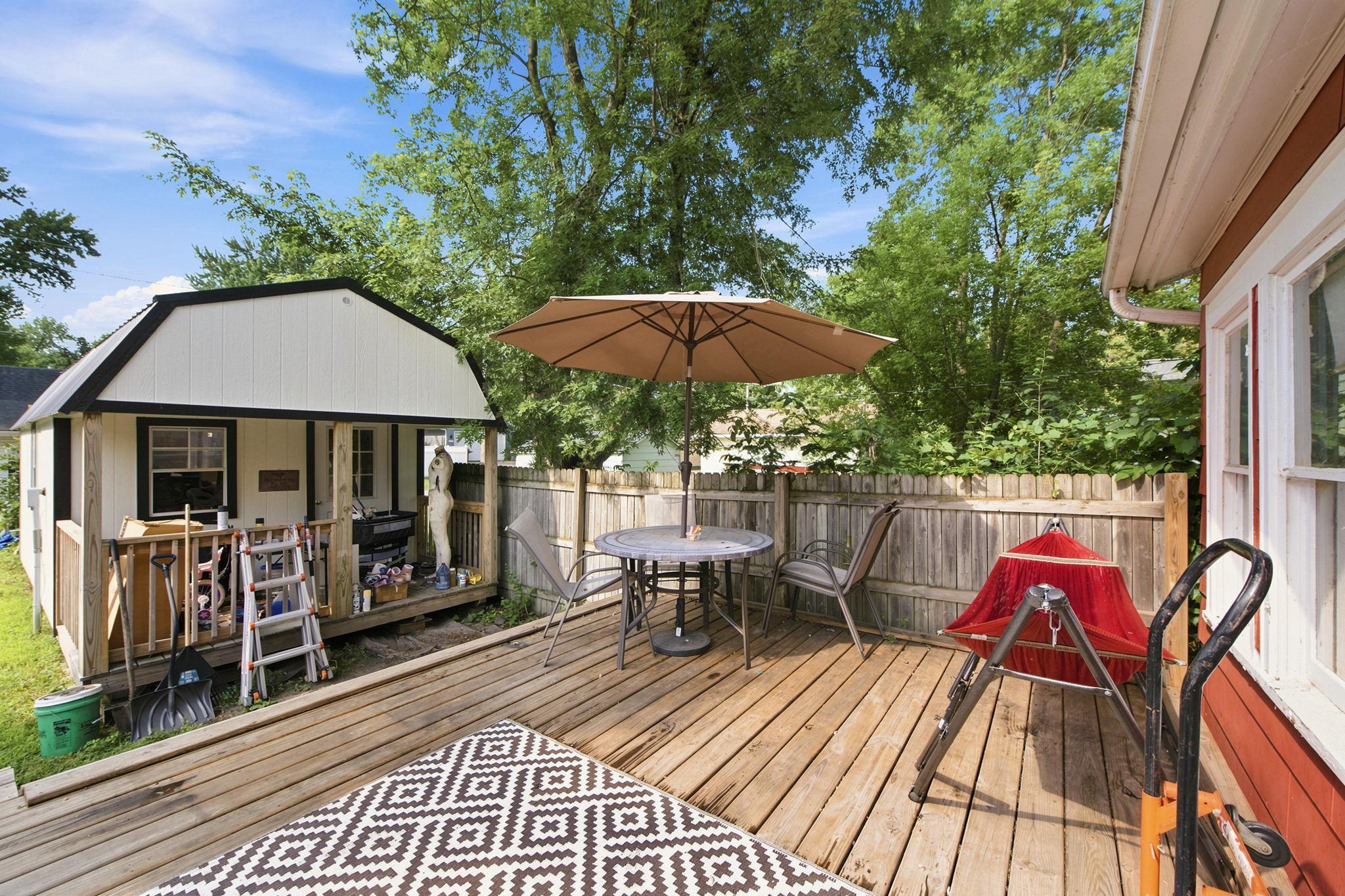 Deck perfect for hanging out and grilling!