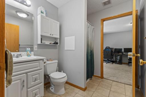 Main floor 3/4 bath which is adjacent to the flex room