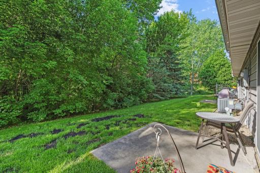 Cozy retreat in the backyard on the patio.