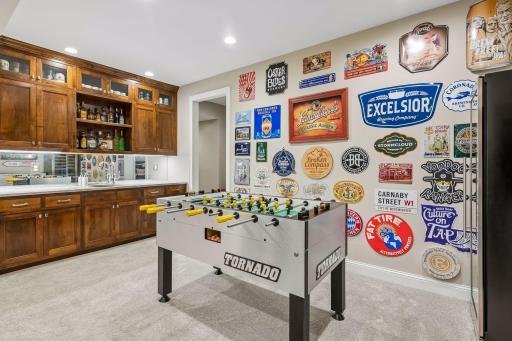Wet bar and more flex space in the lower level