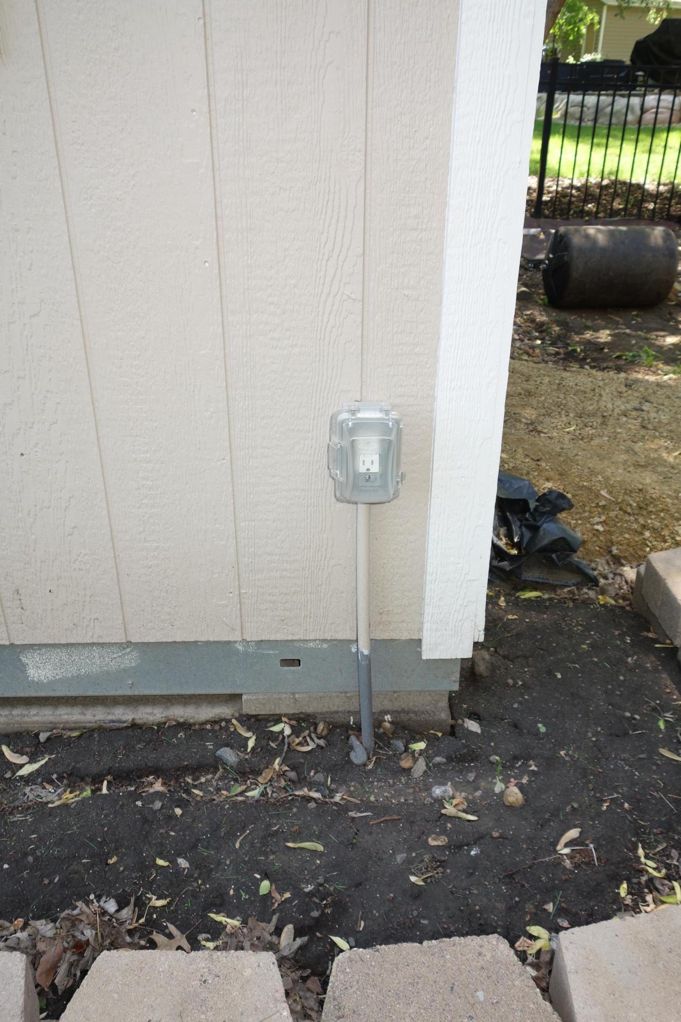 Electricity in/outside shed.