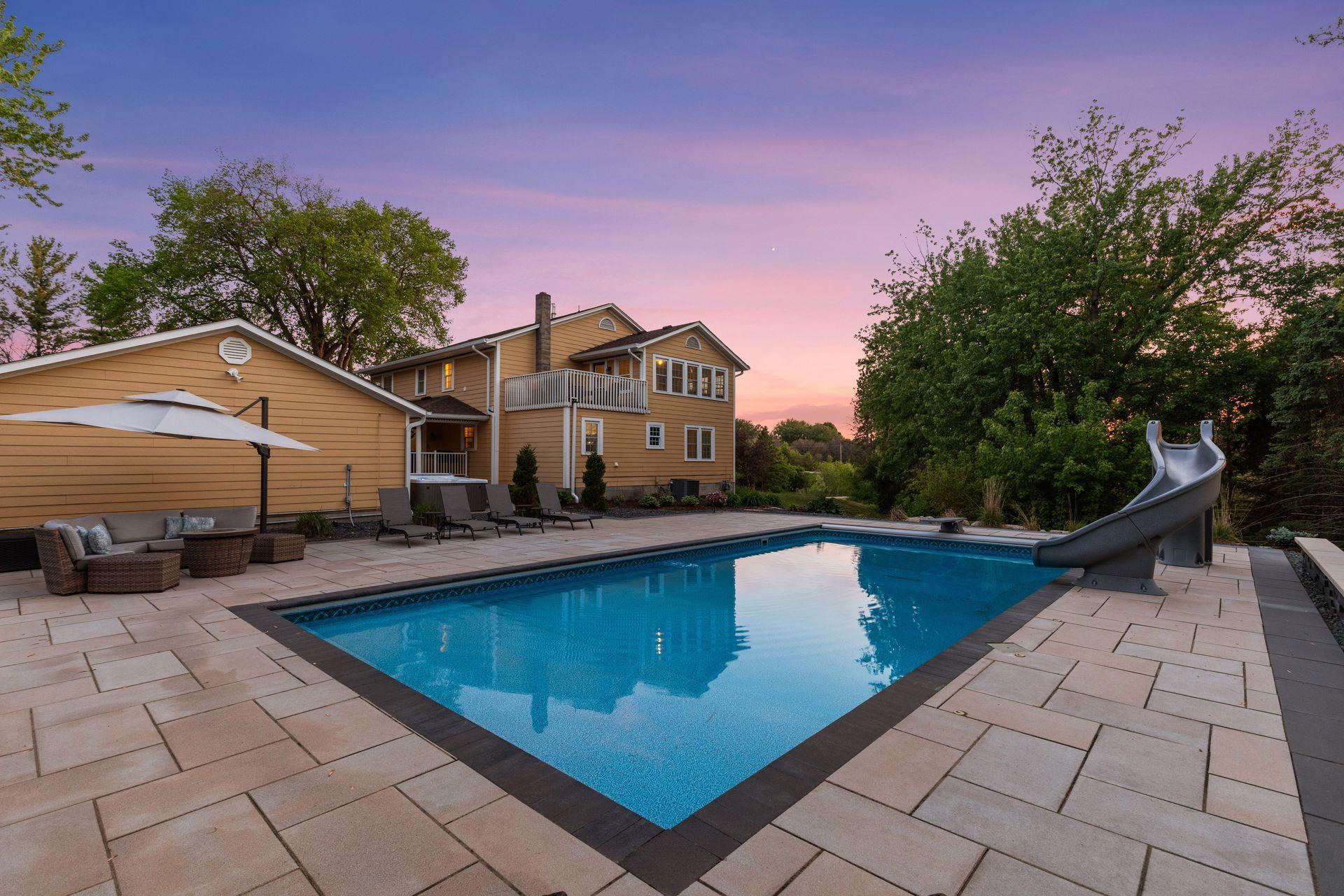 The ultimate private retreat, this 40x20 pool is surrounded by an extensive stone patio.