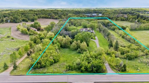 In this aerial view you can see the full 12.66 acre parcel which is on the east side of Marystown Road south of Shakopee.