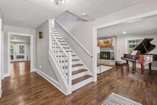 There is a hall coat closet on the main floor. Wide hallways and stairways allow rooms to flow openly.