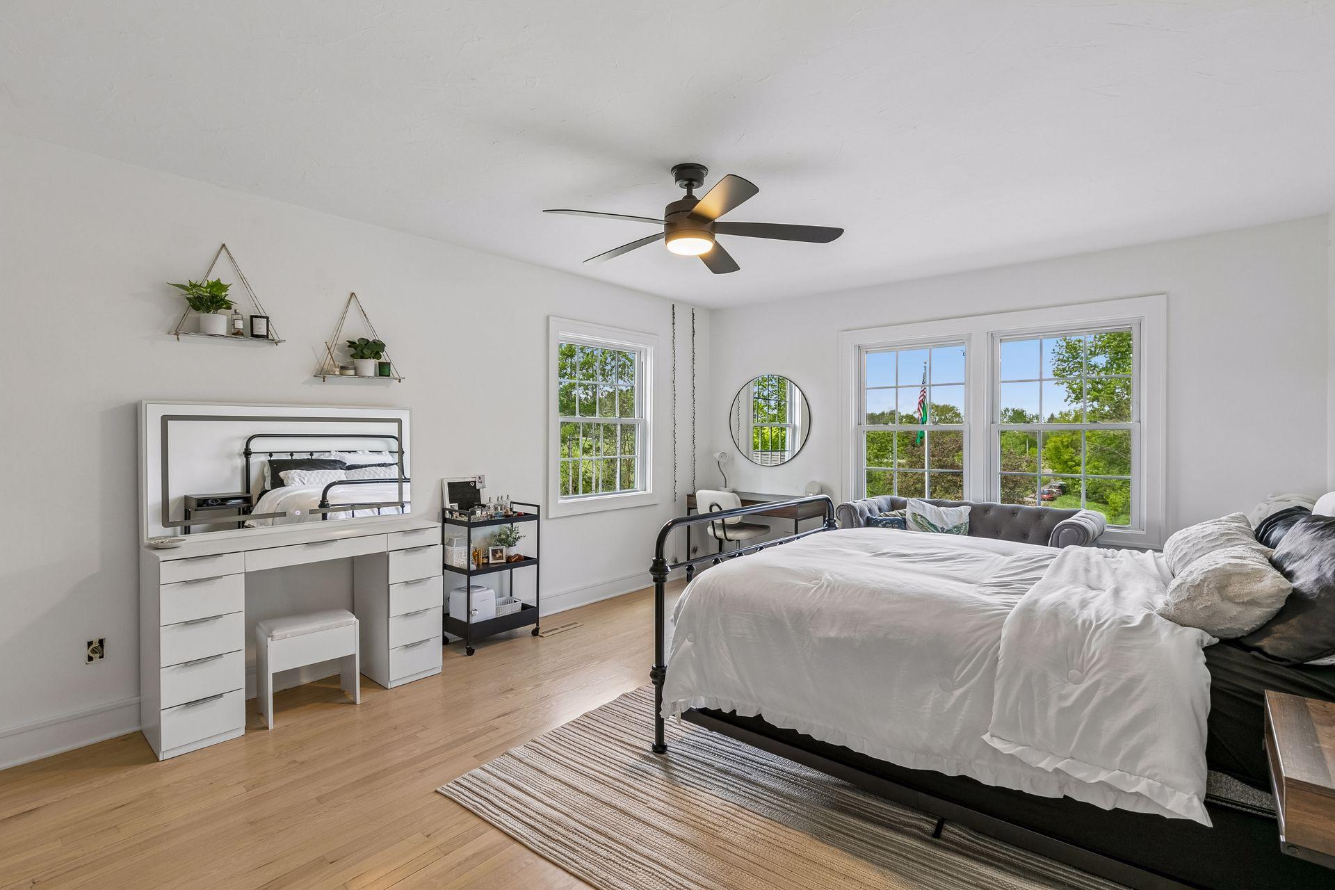 This is the third bedroom on the upper level. You can see all the bedrooms in this home are generous in size.