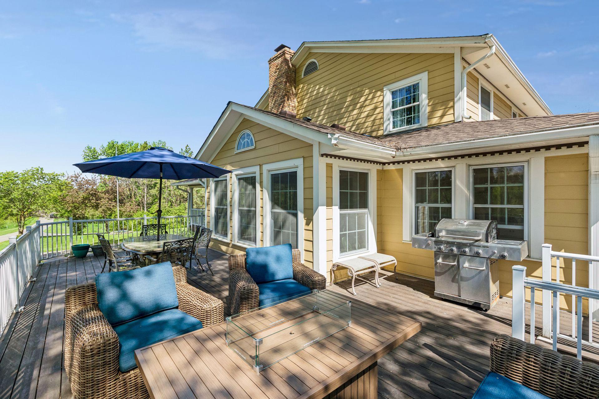 This is the south deck of the home which has maintenance-free composite decking.
