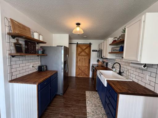 Butcher Block Countertops and Subway Tile Backsplash!