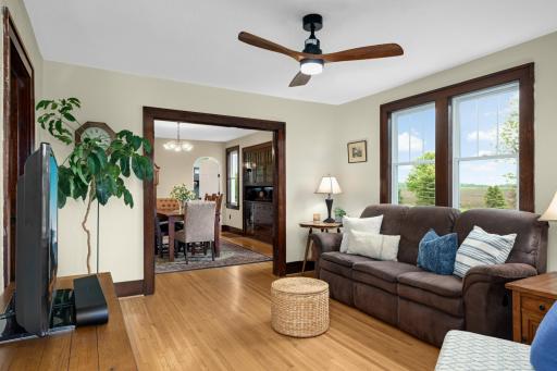 Rich original woodwork and oversized cased openings showcase the homeâs historic charm