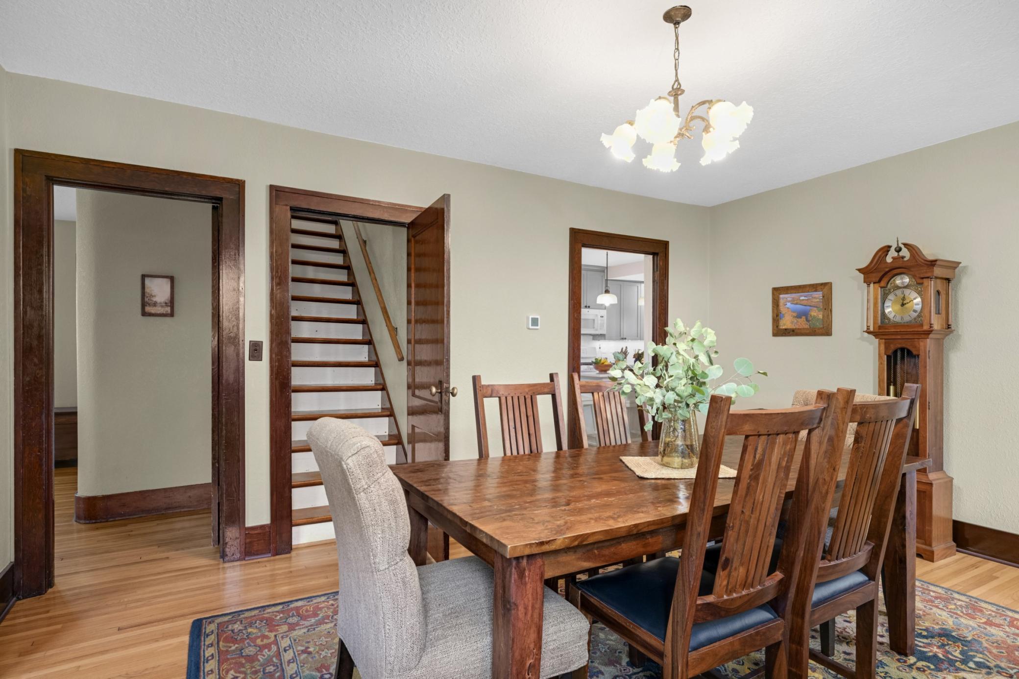 Access to upper level off dining area