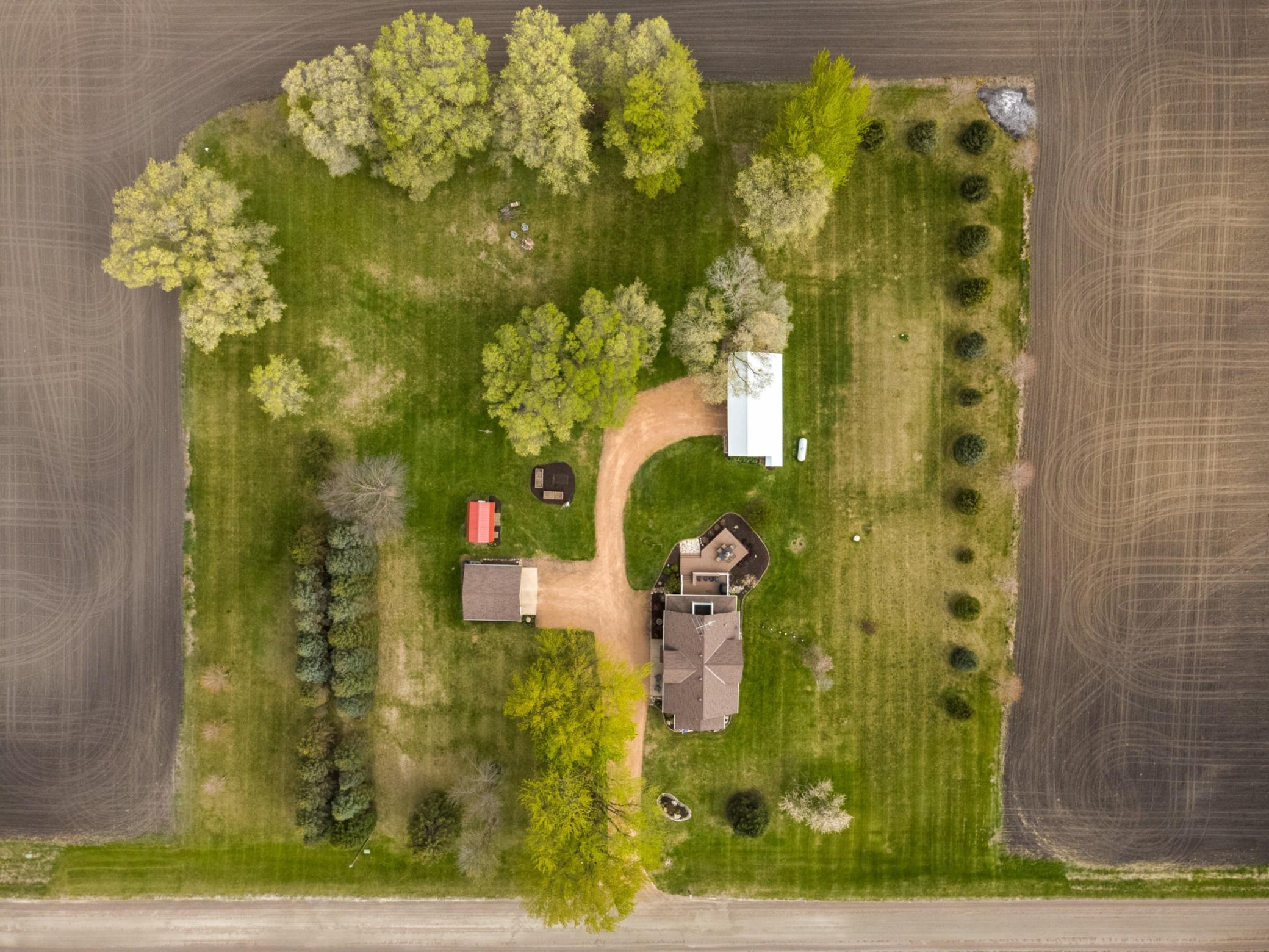 Aerial view of the entire property.