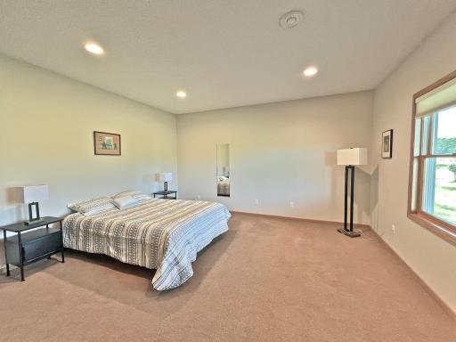 Spacious bedroom in lower level with plentiful daylight due to walkout basement