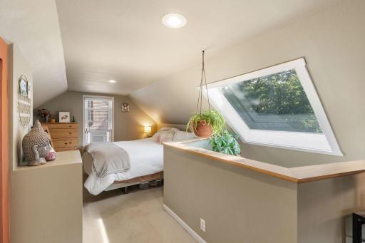 Look at the large skylight! This light will stream to the downstairs as well