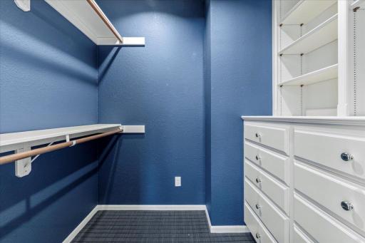 Spacious closet featuring built in cabinets in bedroom #3