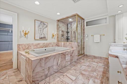 Sophisticated luxury in the primary bathroom