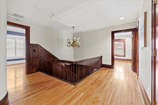 Spacious landing at the top of the beautifully crafted staircase