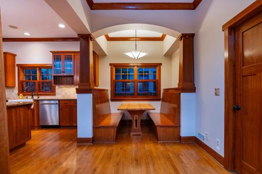 You will love hanging out in the custom built-in eating nook.