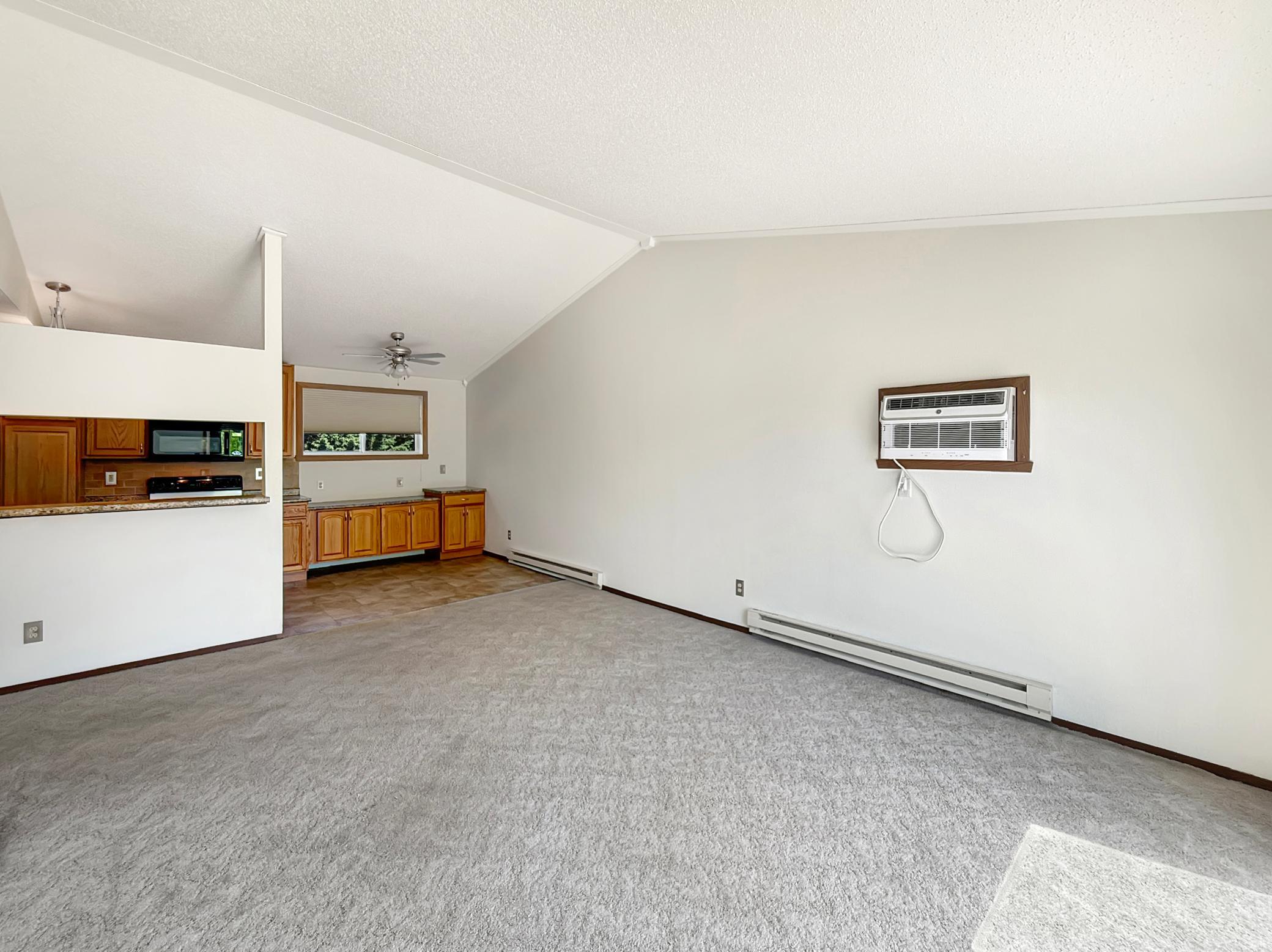 Living Room, Dining Room & Kitchen