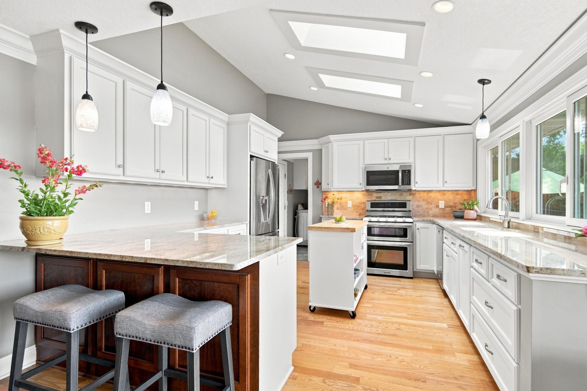 Skylights and plenty of natural light