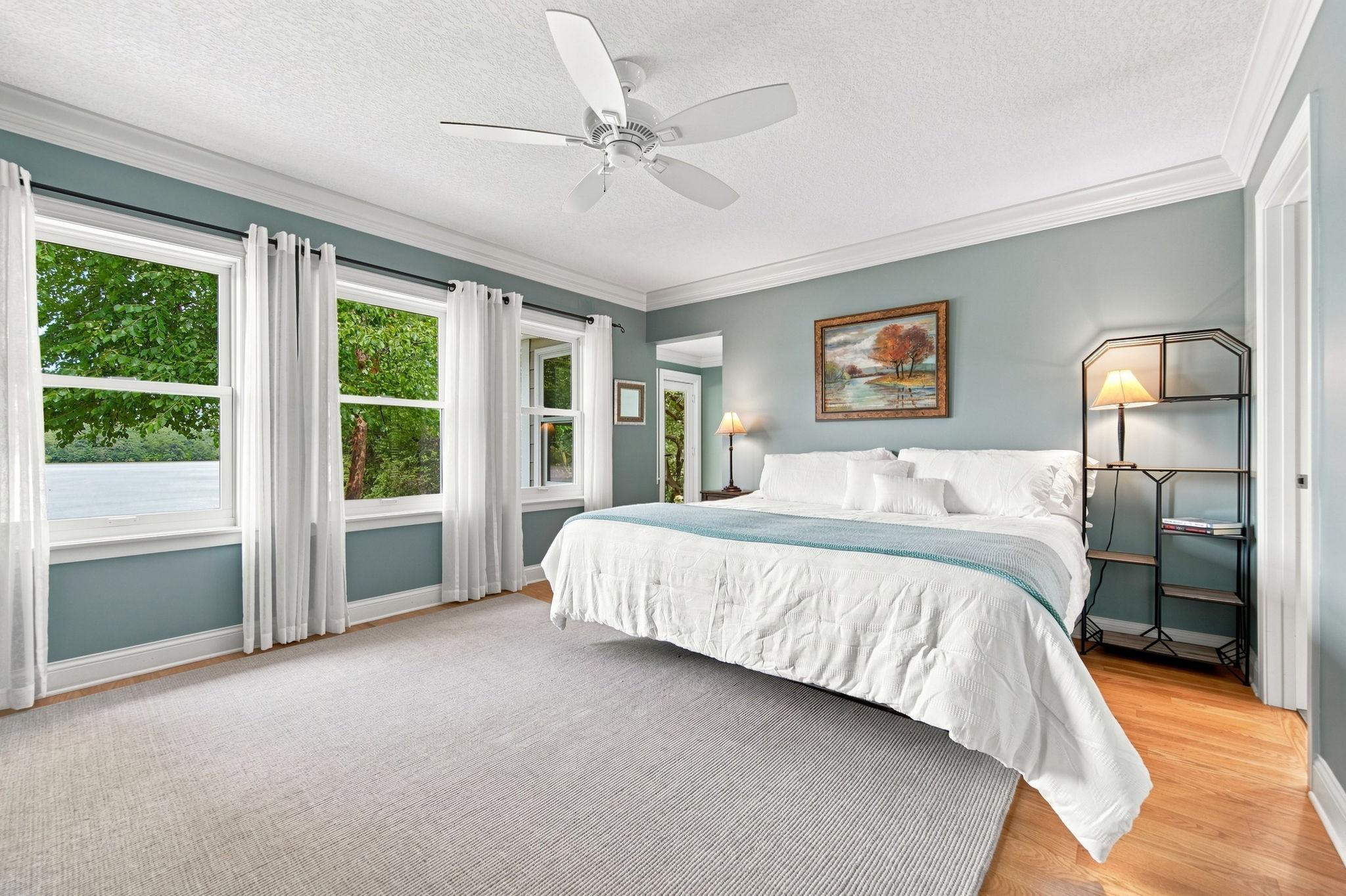 Main level primary bedroom suite