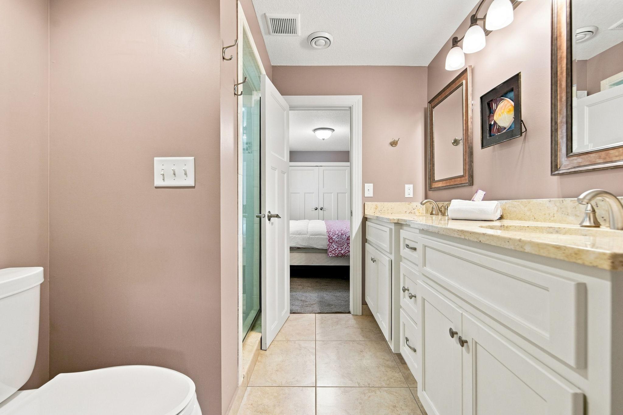 Lower level connects to one bedroom with doors to recreation room