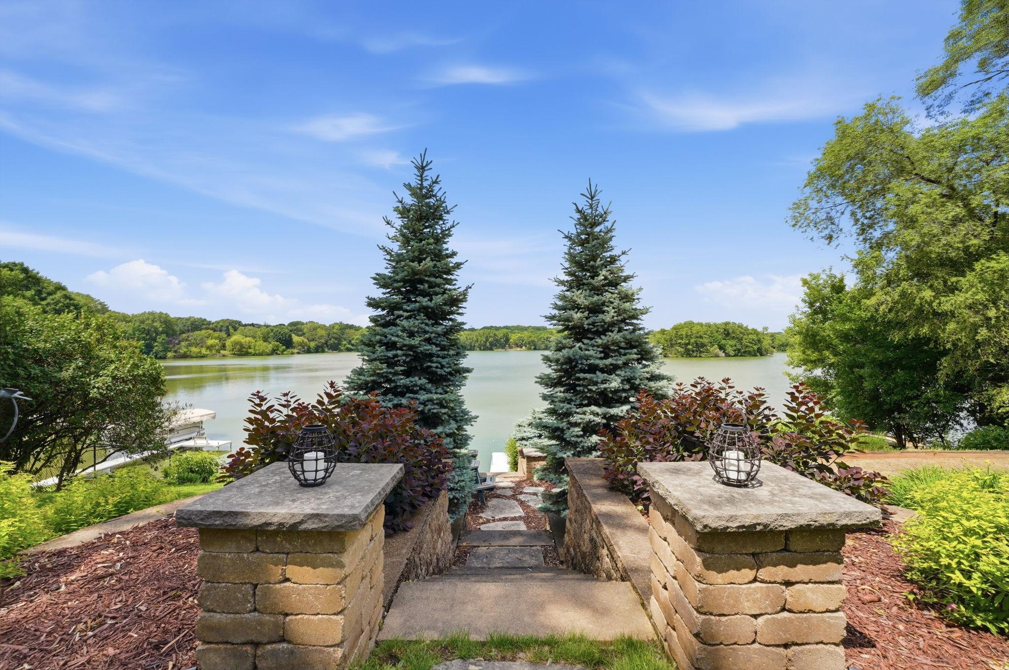 Stairs leading down to the lake