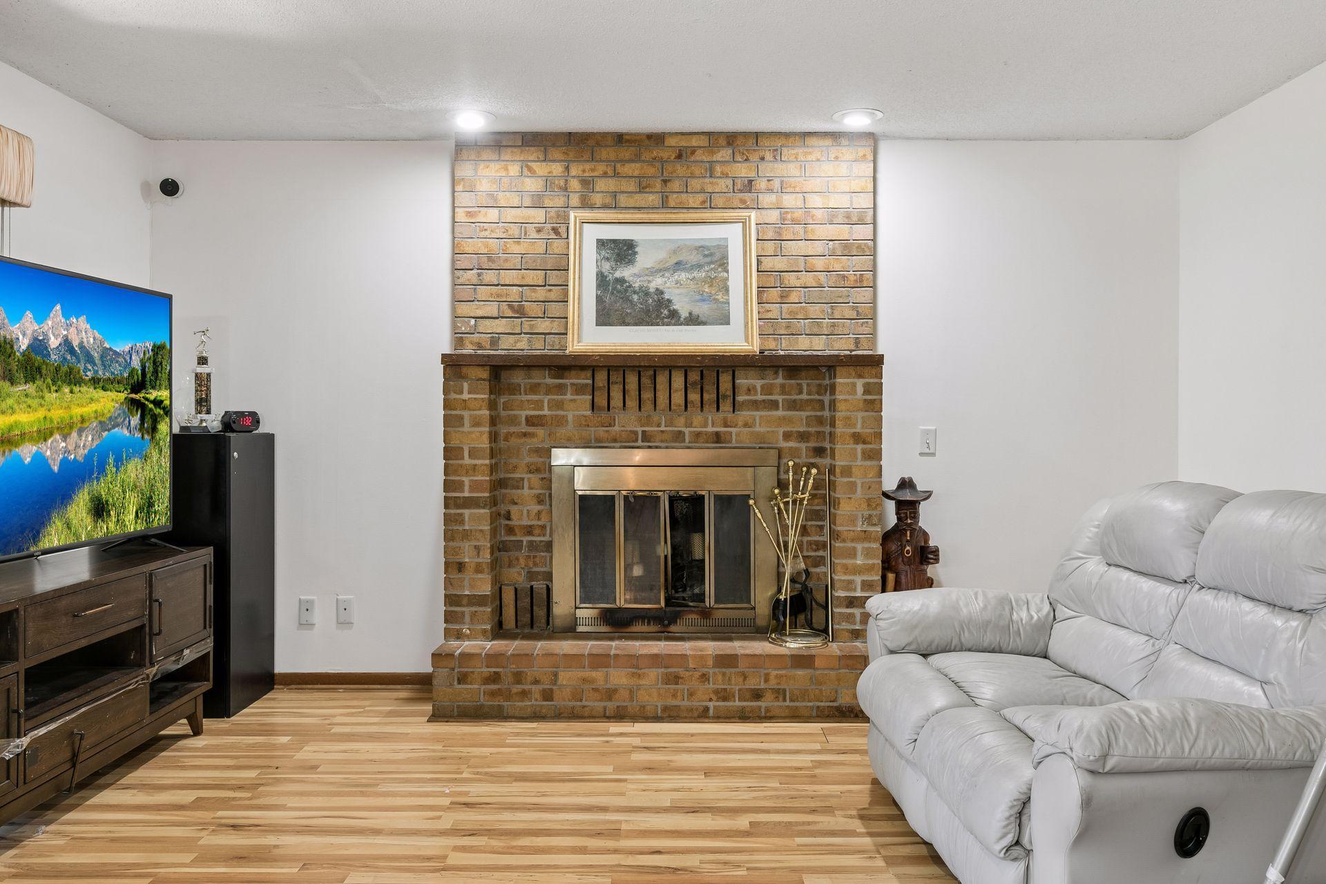 Wood burning fireplace