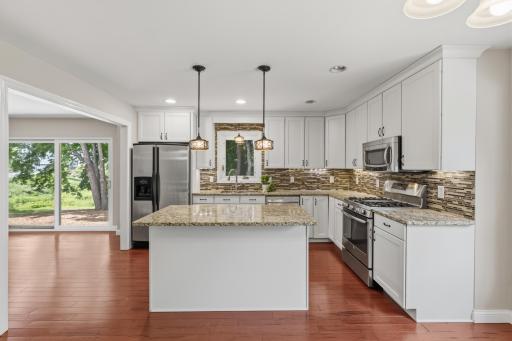 Kitchen features stainless steel appliances