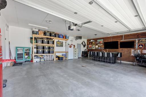 Heated and finished garage. Bar included!
