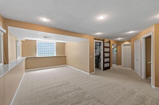 Laundry room off of the family room in lower level