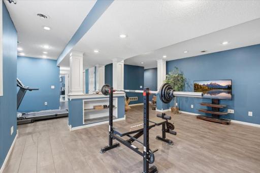Another view of the family room in the lower level