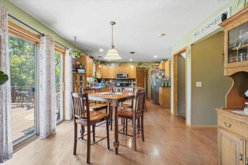 Dining area with access ot the deck outdoors
