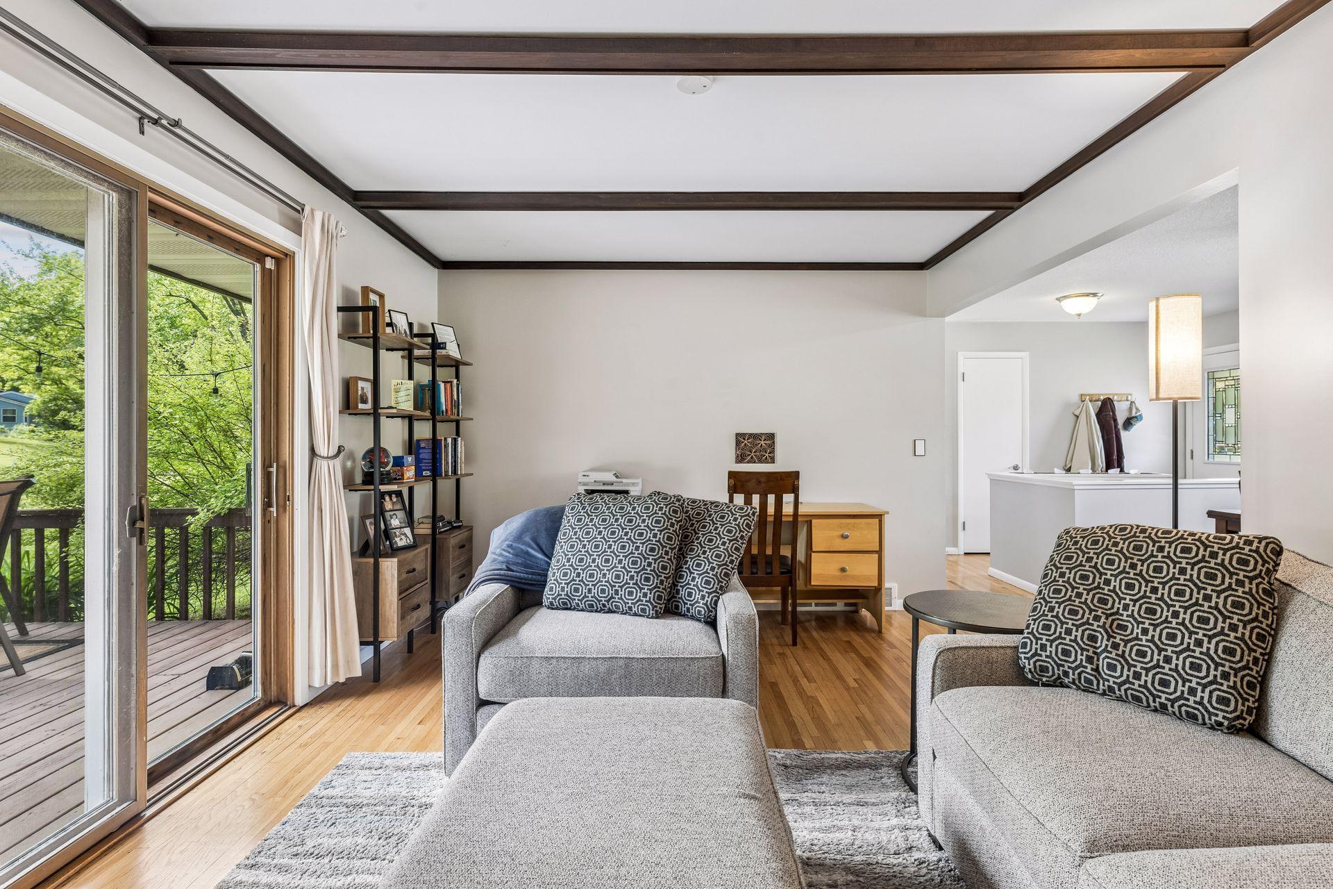 Living room has a variety of furniture layout options