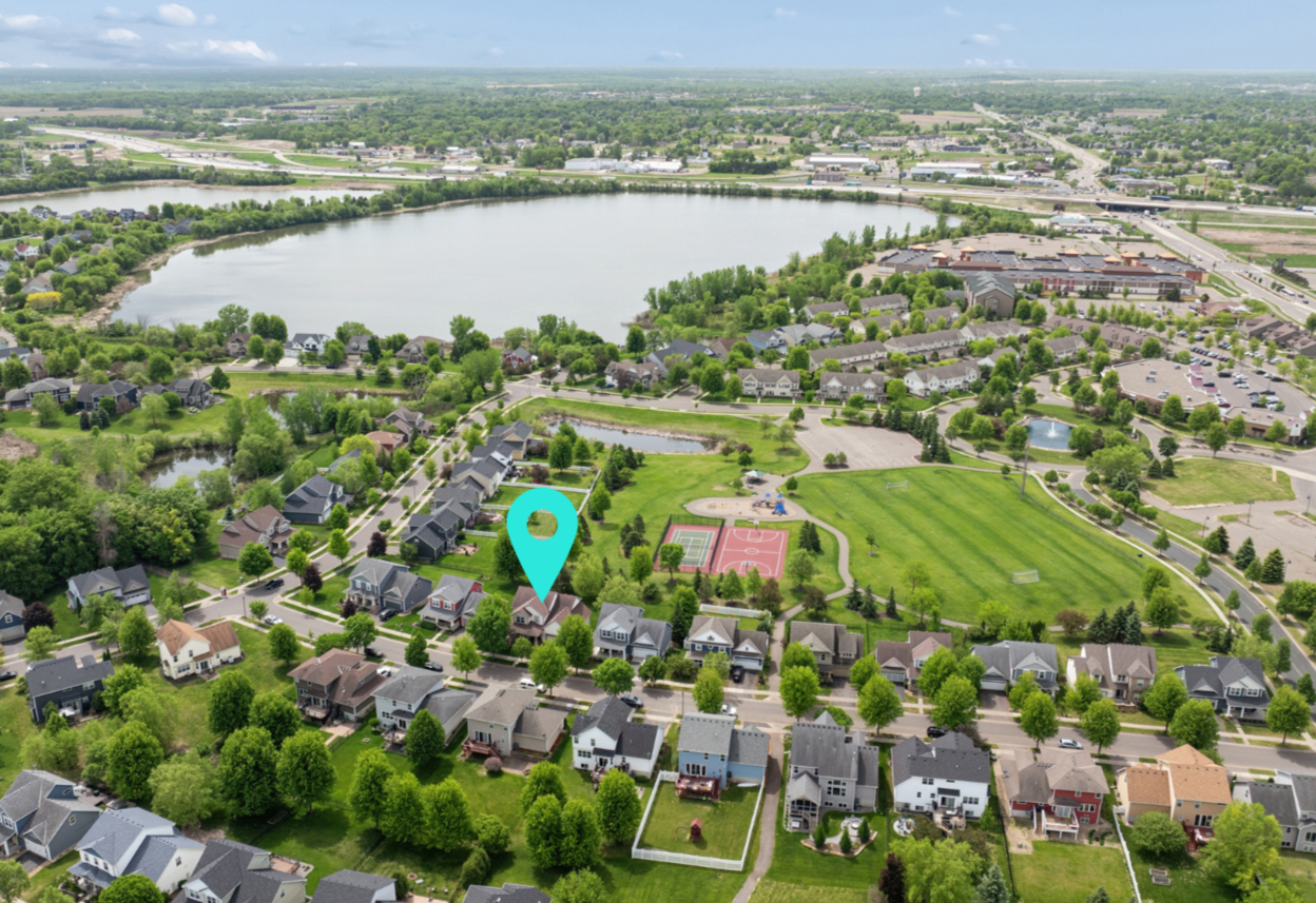 Located within the Towne Lakes community, close to parks, a community pool, lakes, and green space