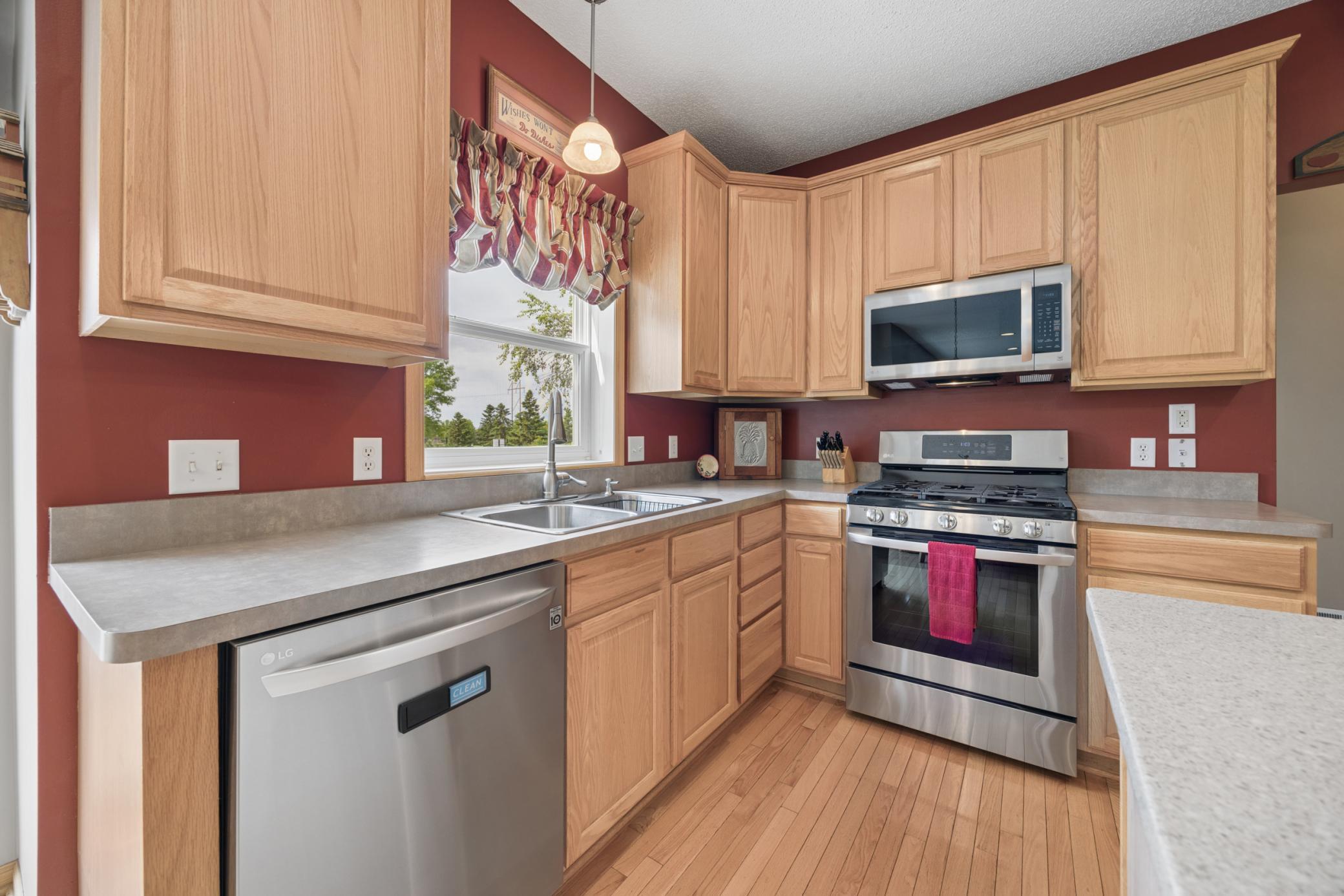 Newer stainless steel LG dishwasher, gas range, and microwave (2021)