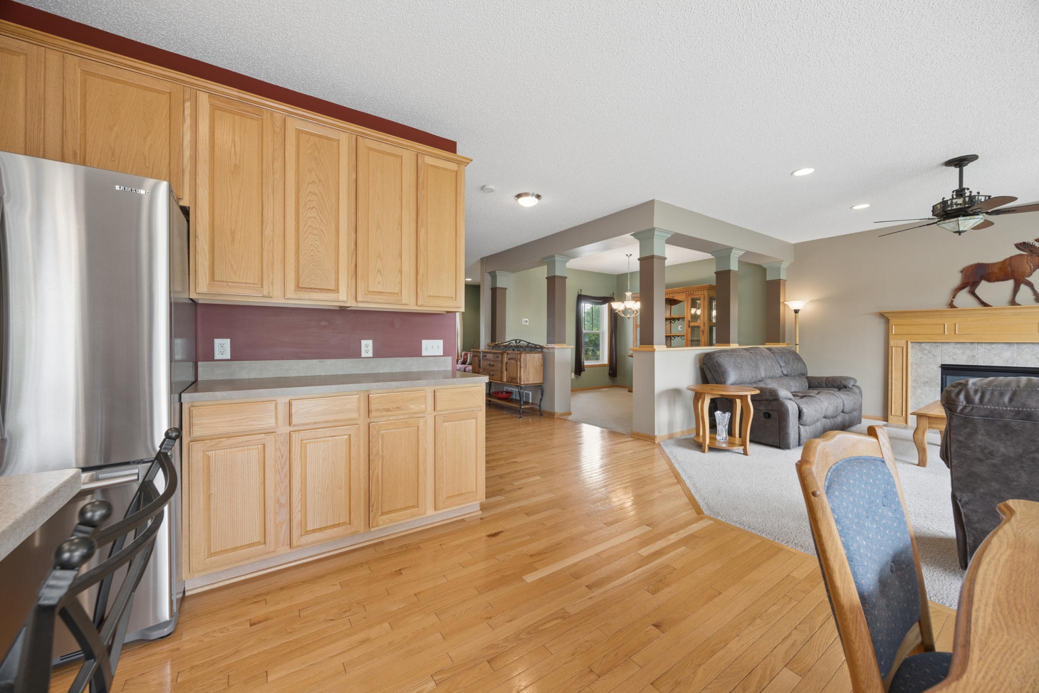 Beautiful oak hardwood flooring on the main level