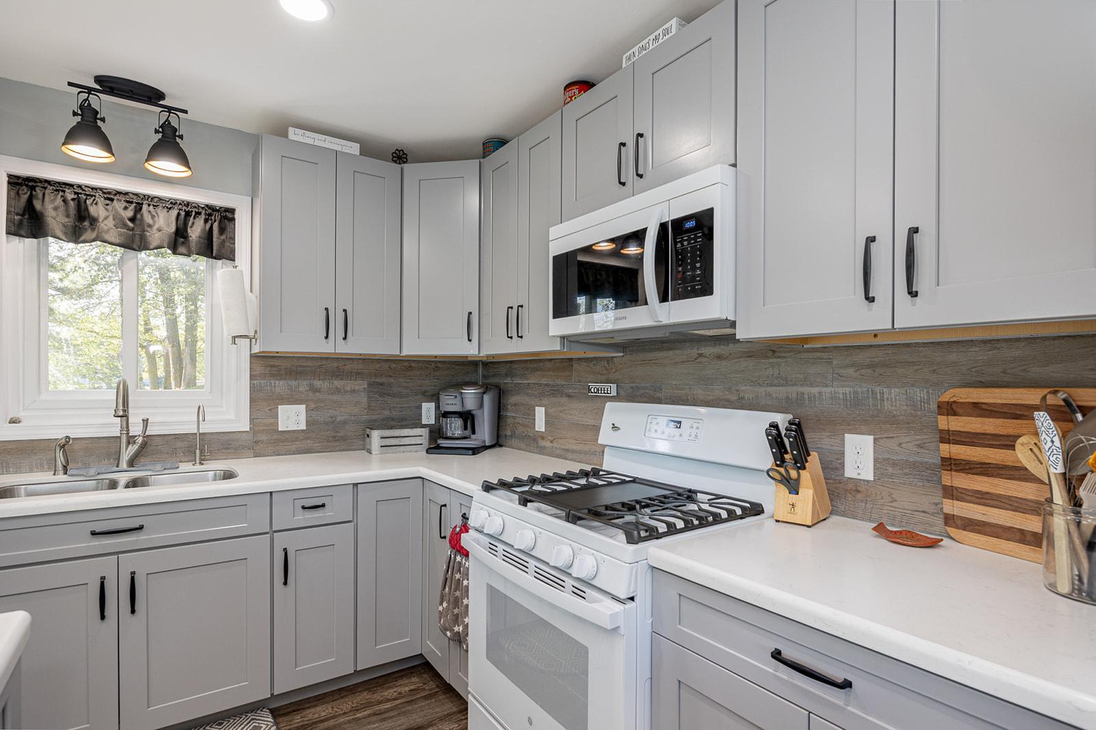 Plenty of cabinets for storage