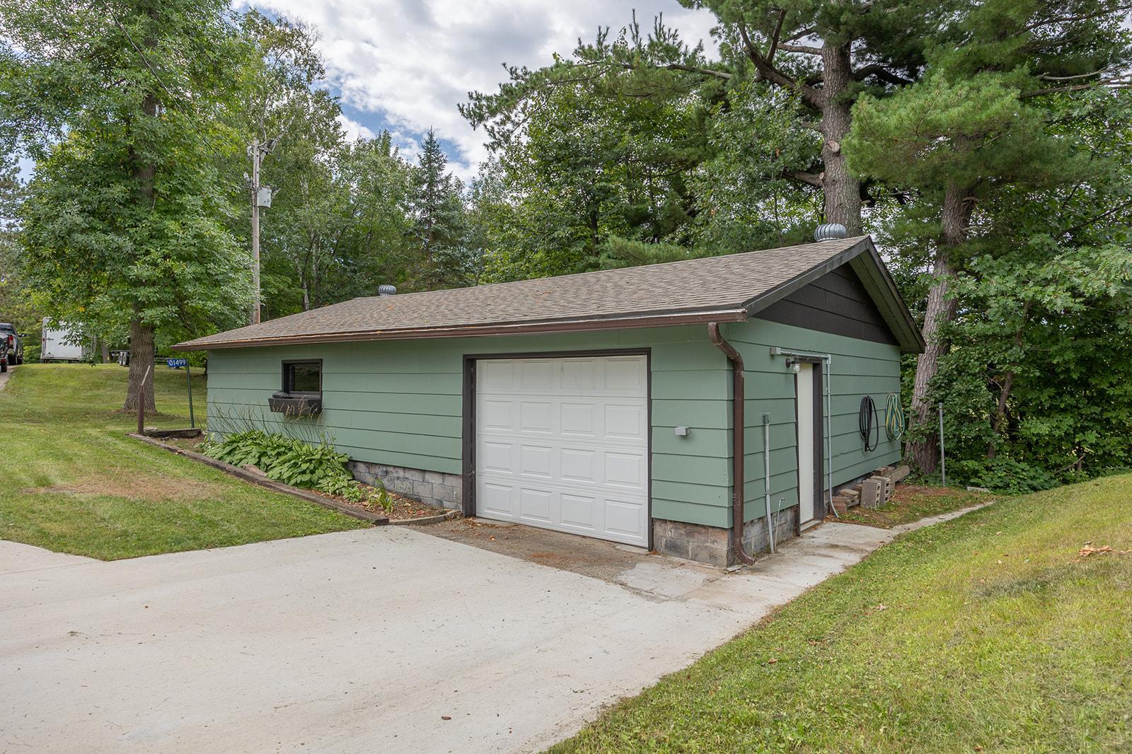 Spacious garage for car and yard toys