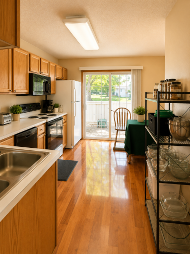 Spacious Kitchen with a walkout to your own private patio and green space!