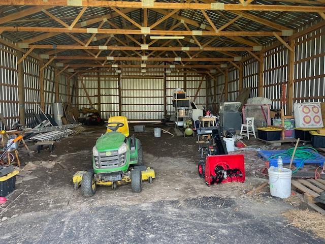 Pole shed interior