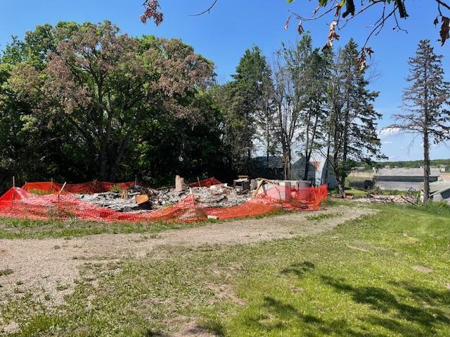 Former farmhouse and garage were burned down by fire department