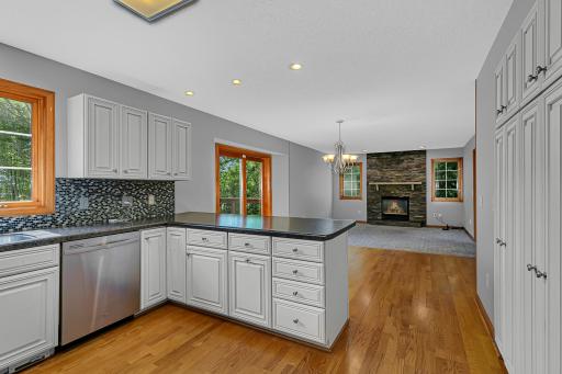 The open floor plan allows easy interaction whether youâre cooking, eating or relaxing on the sofa.