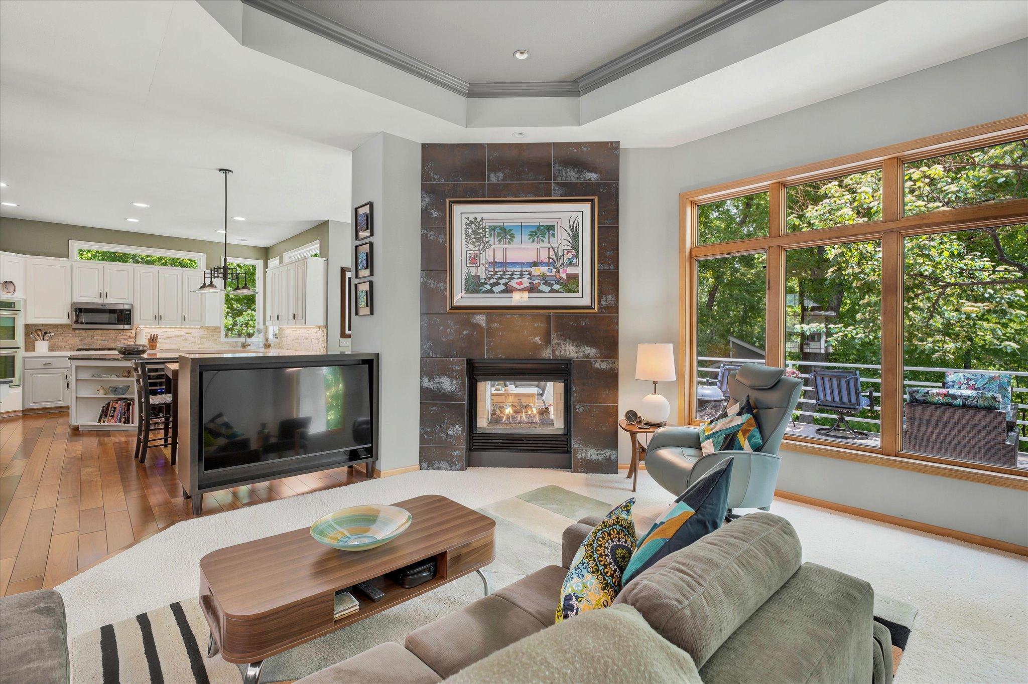 Dual Gas fireplace & Built-in cabinet for TV