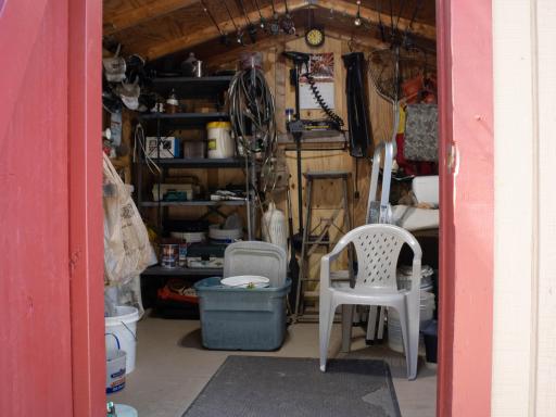 Storage shed interior