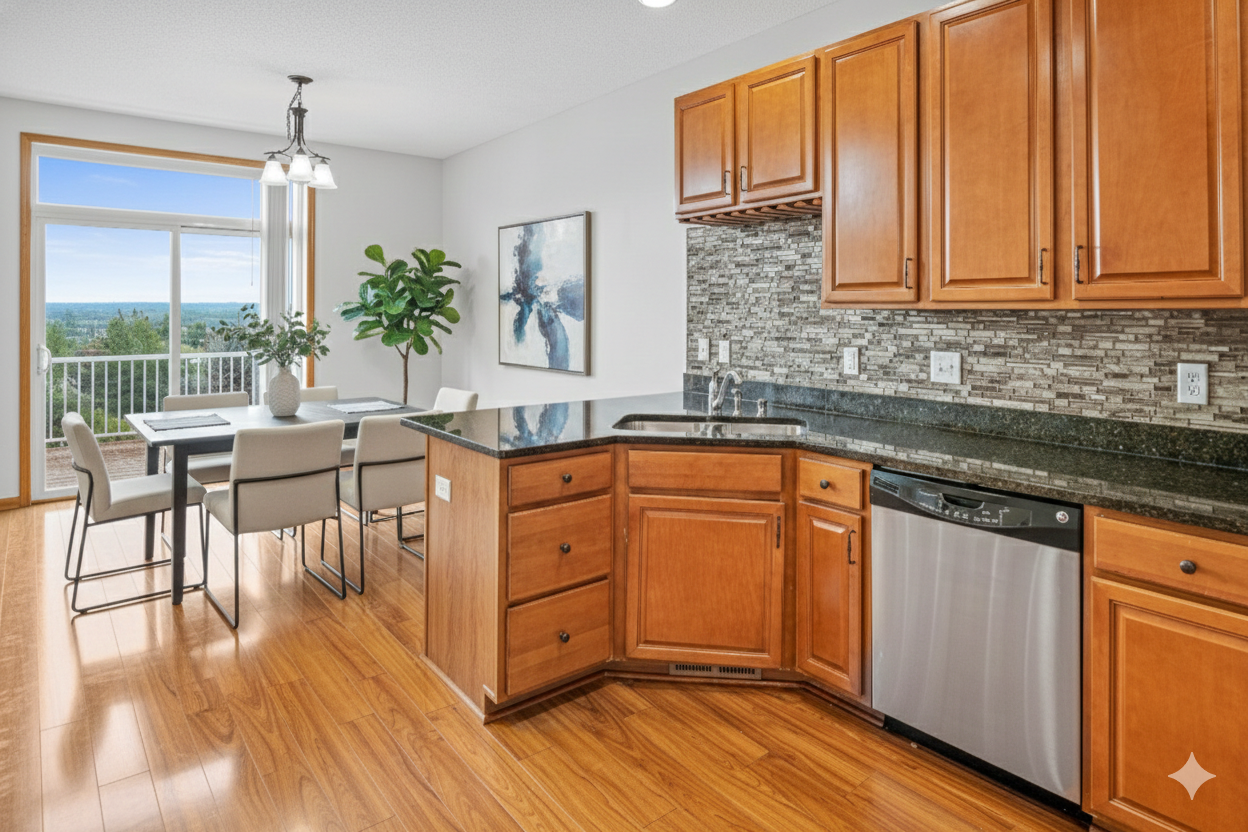 Virtually staged kitchen