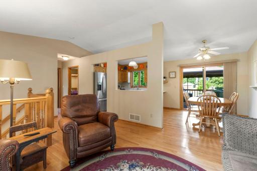 Upper Level- Living, Dining, Kitchen, Deck