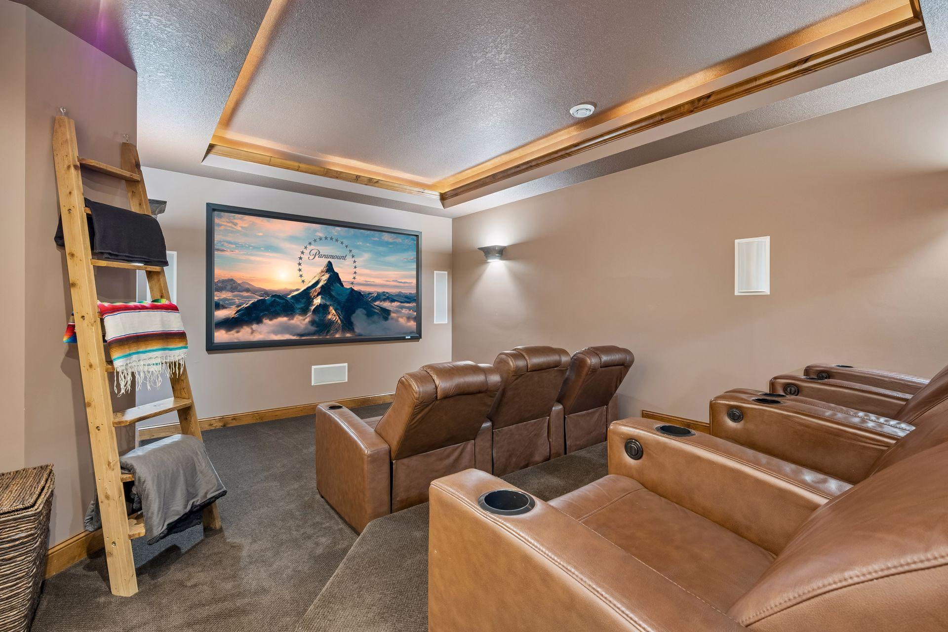 Lower level movie theater