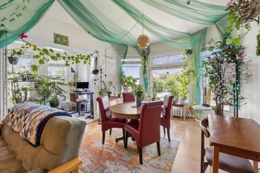 Spacious living room with fun alcoves and nooks!