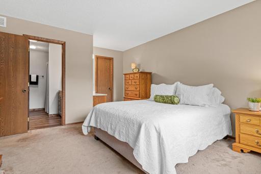 A walk-through full bathroom adds convenience and functionality while providing direct access from the bedroom. The bedroom has an built in vanity area and walk in closet.